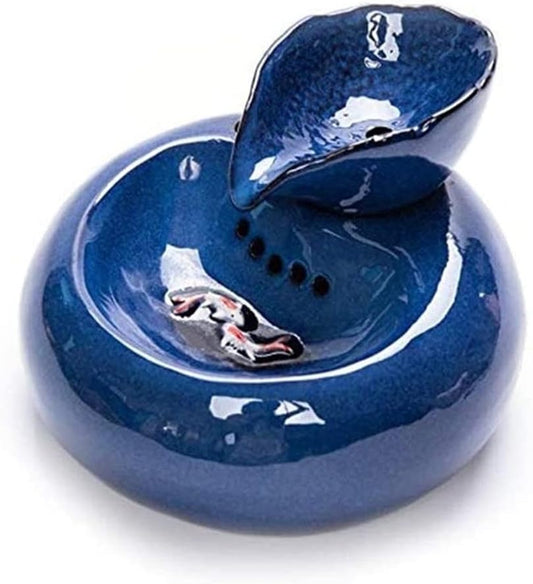 Fountain Pet Drinking Fountain Cat Water Fountain,Super Mute Ceramics Pet Water Dispenser for Cat and Small Dogs Pet Water Dispenser (Color : Pink) (Blue)