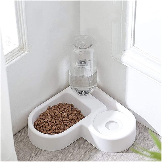 2 in 1 Pet Feeder Water Automatic Dispenser with Bottle Dog CatSpill Proof Pet Drinking Fountain Water Bowl for Pets FeedinNo Spill Pet Water Bowl for Puppy Kitten Feed Pet Bowl Pet
