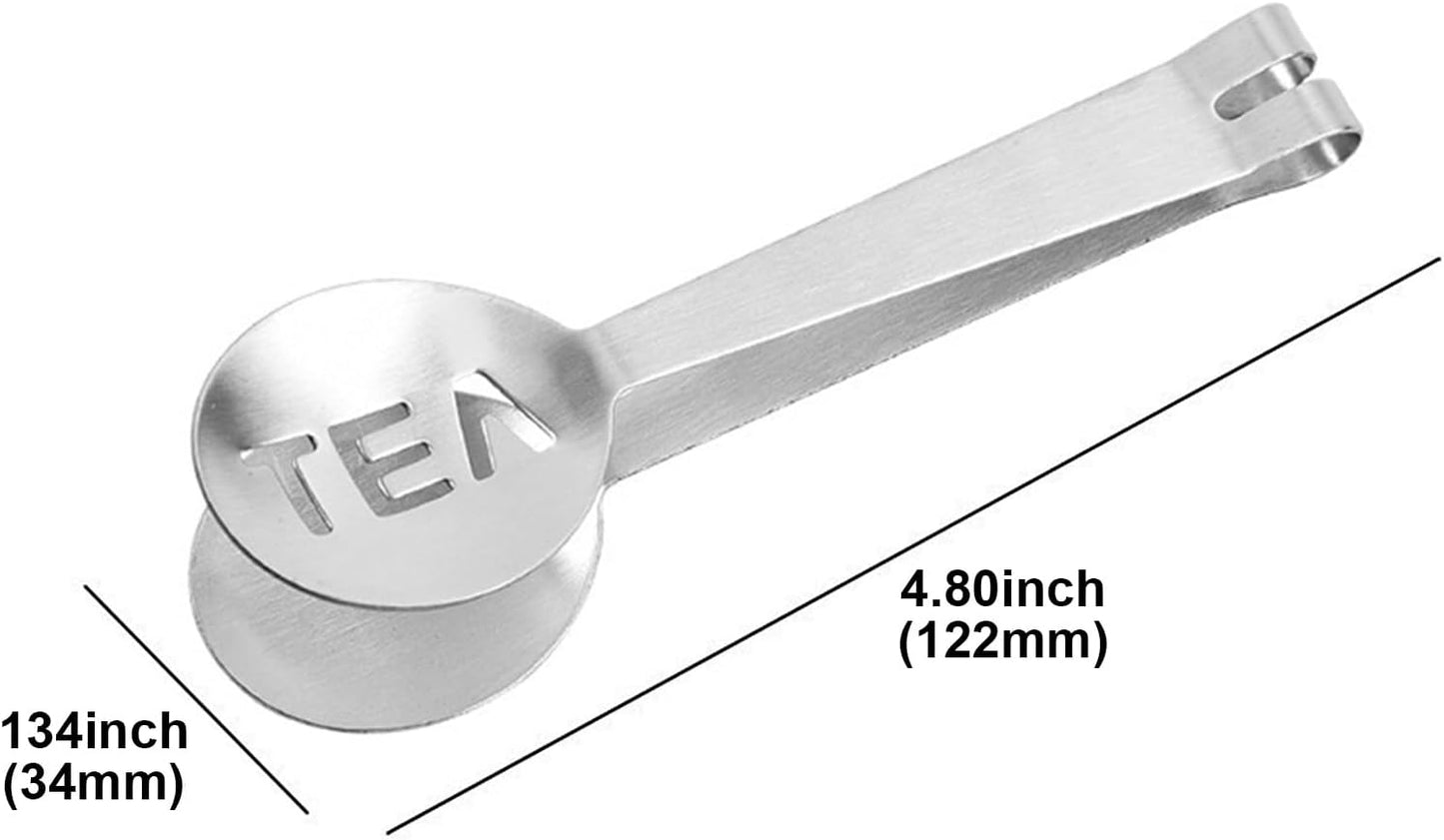 4Pcs Tea Bag Squeezer, Stainless Steel Clip On Strainer, Tea Spoon Tongs For Loose Tea Ice Sugar Cubes, Tea Bag Holder Tea Accessories For Tea Drinkers
