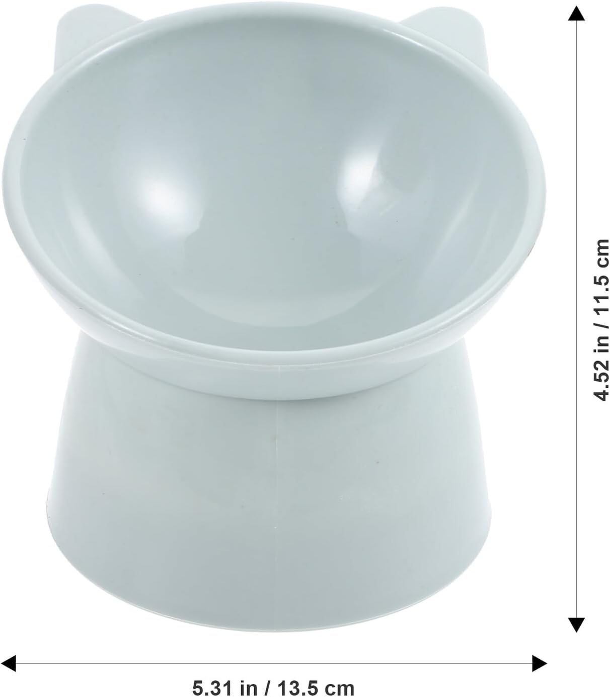 Raised Cat Food Bowl Ergonomic Design Elevated Plastic Cat Feeding Bowl with Neck Protection Slow Feeder Shallow Dish Grey