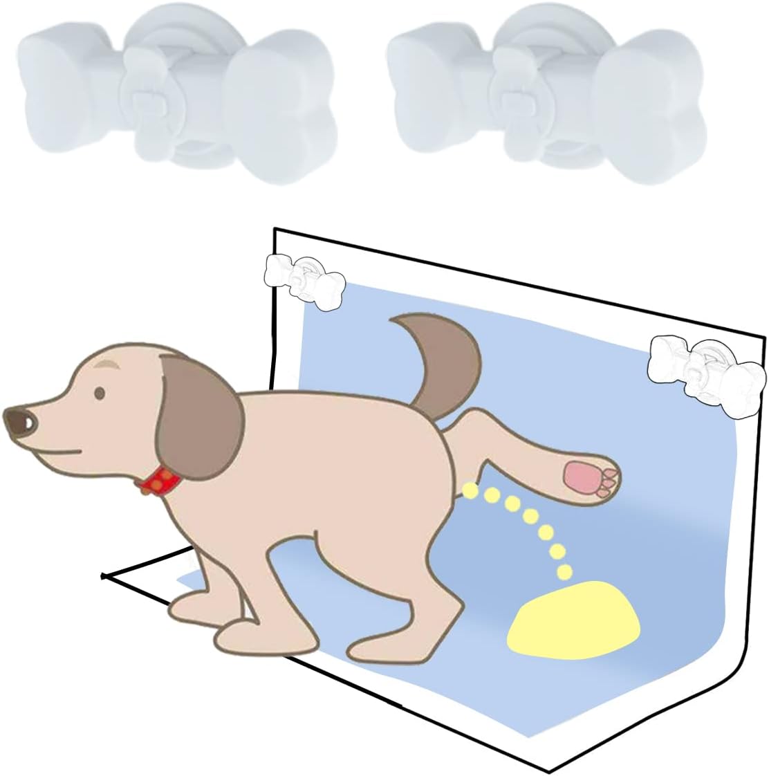 2 Pack Pee Pad Holder- Dog Potty Pee Pad Holder for Leg-Lifting with Strong Adhesive and Magnets for Any Size Puppy Pads Indoor Dogs House Wall