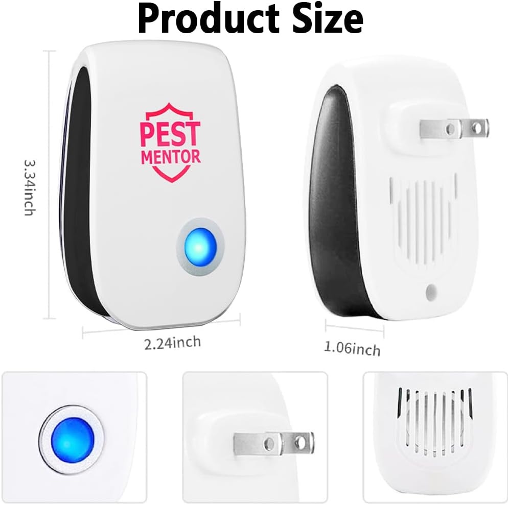 Ultrasonic Pest Control Repeller 10Pack, Indoor Repellent for Mouse, Roach, Ant, Rodent, Bugs, Mosquito, Spider Repellent for House Garage Warehouse Kitchen