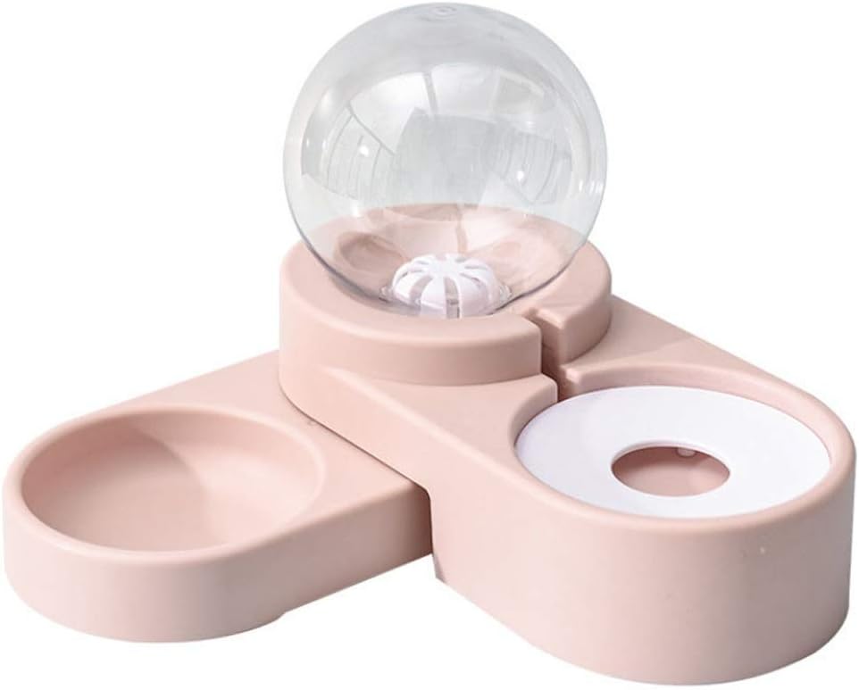Pet Drinking Fountain, Automatic Pet Feeder 1.8L Pet Drinking Fountain Double Bowl