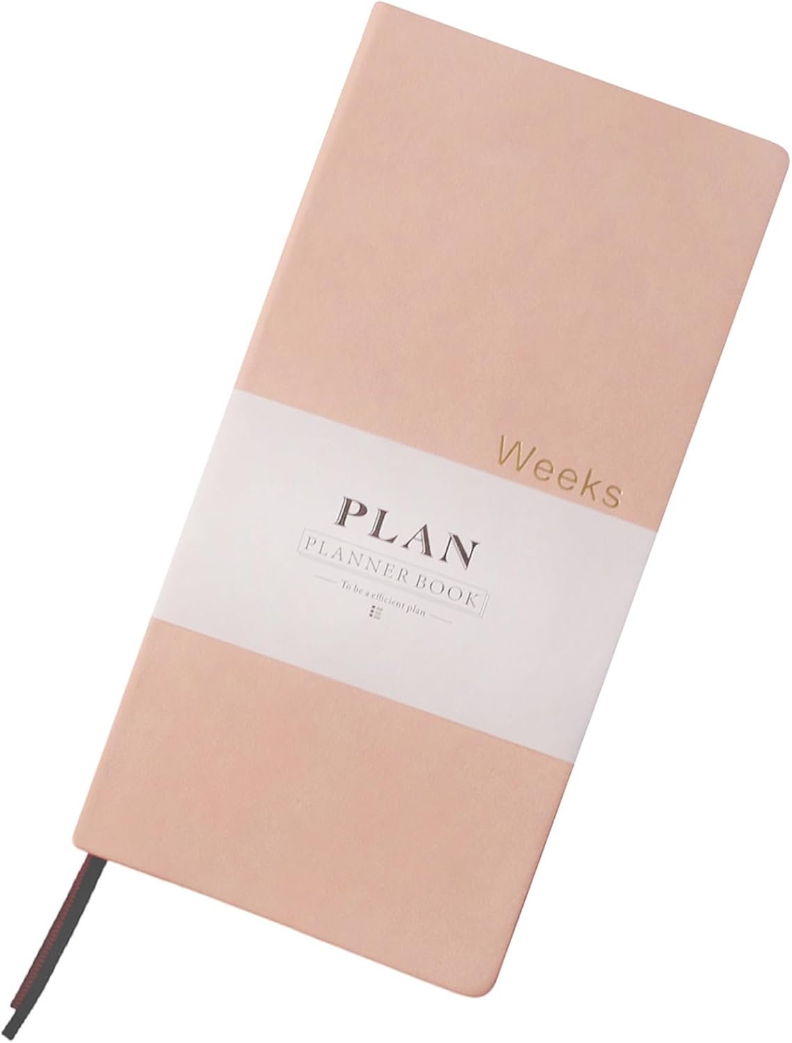 Fromthenon PU Leather Weekly Plan Portable Planner Year Month Week Mini Slim Notebook Journal Schedule For Traveler Student Office (Pink)