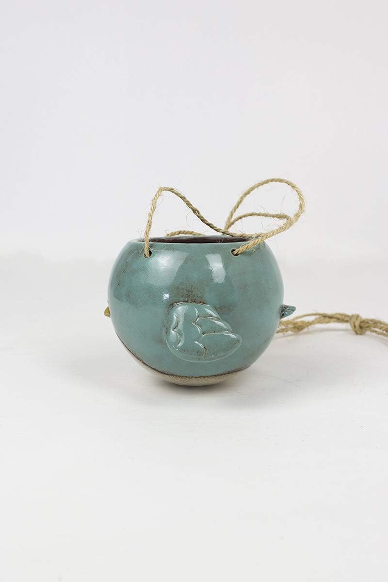 Bluebird Hanging Planter Pot - Ceramic - 7" Diameter