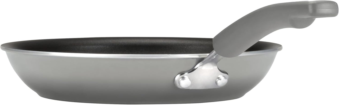 Rachael Ray Brights Nonstick Cookware Pots and Pans Set, 14 Piece, Sea Salt Gray