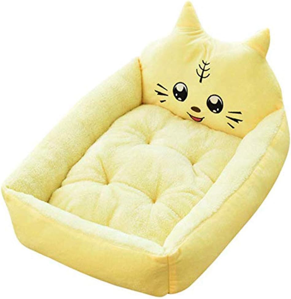 Cartoon Dog Bed Ultra-Soft Dog Sofa Waterproof Moisture Proof Removable Washable Dog Basket Supplies Pet Yellow XL (Yellow Large)
