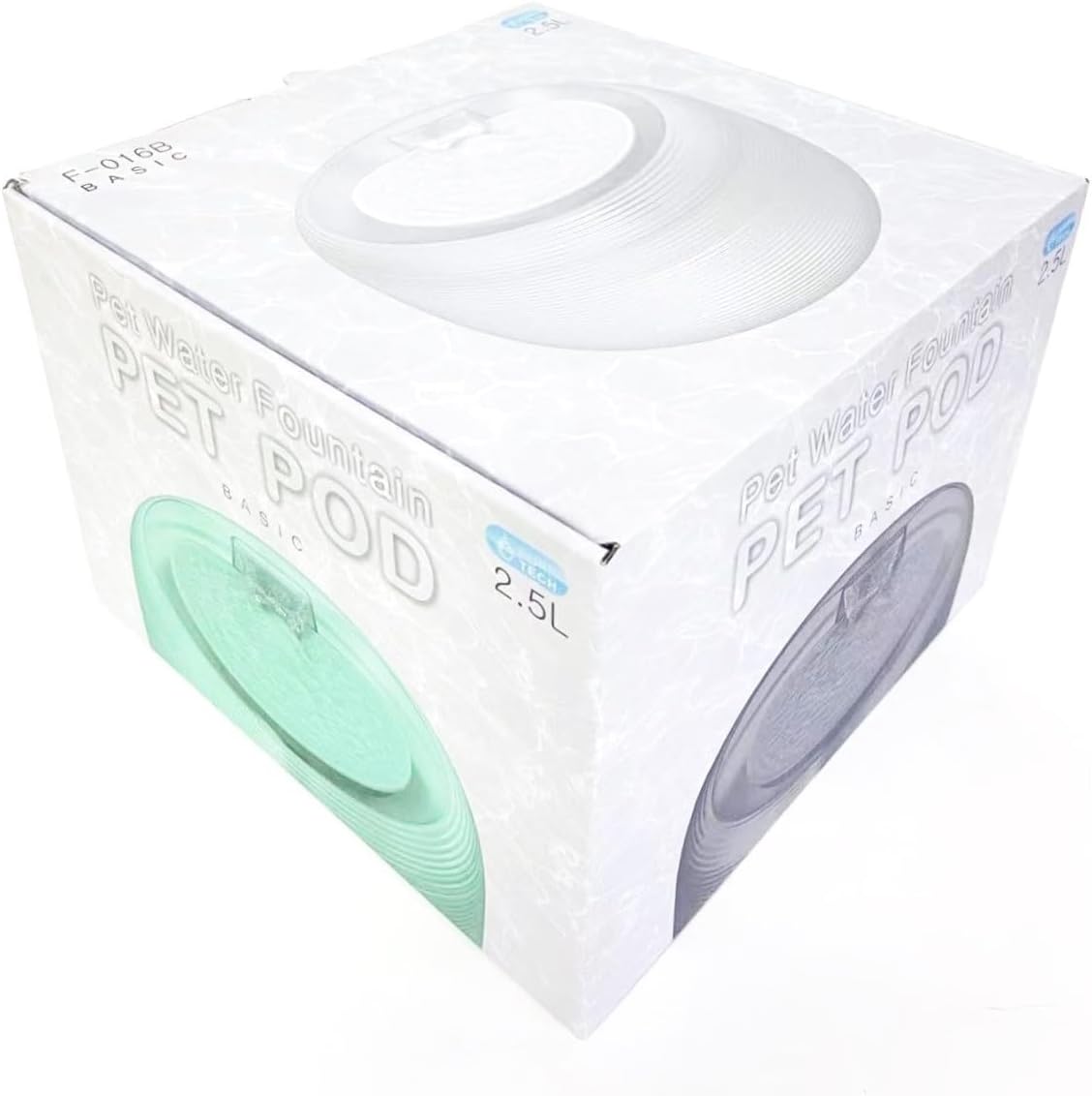 2.5-L Translucent Fountain Water Bowl Drinking Dispenser Pet Waterer for Cats Dogs