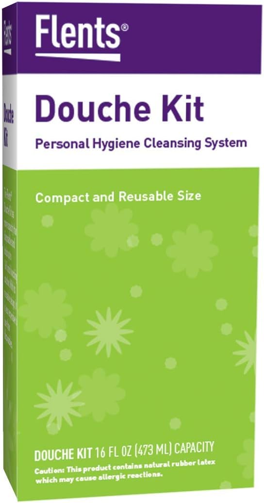 Flents Reusable Douche Kit, Compact & Portable Feminine Hygiene System, 16 fl oz Cleansing Bottle, BPA-Free, Rubber, Easy-to-Use, Travel-Friendly, Personal Care and Wellness Solution for Women