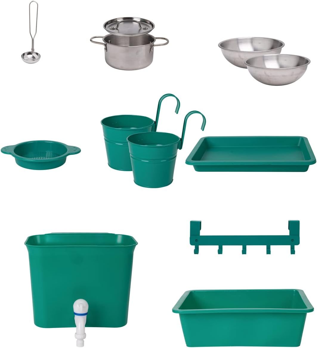 Hape Outdoor Kitchen | Mud Kitchen Wooden Toy Playset with Accessories, for Children Ages 3+ Years
