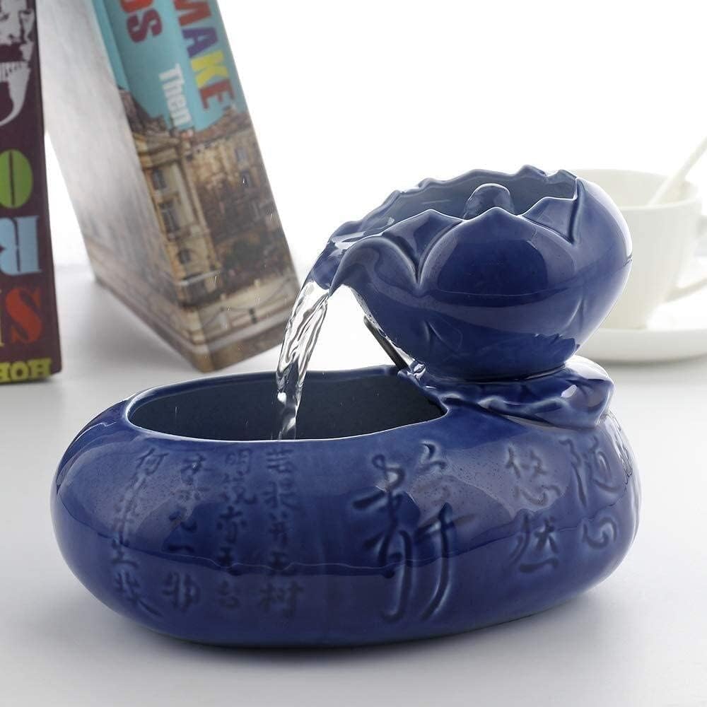 Fountain Pet Water Fountain,Ceramic Lotus Shape Dog Cat Automatic Circulation Water Dispenser, Circulation Pet Drinking Water Supplies Drinker Fountain Dispenser for Cat Pet Water Dispenser