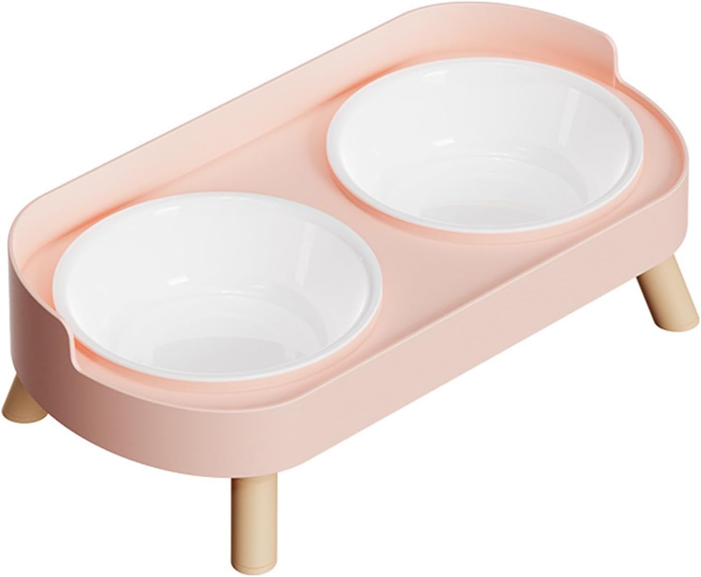 Spill Proof Raised Pet Feeders Double Dishes with Nonskid Rubber Feet for Dog Cats Water Food Bowl Container Kitchen Use Cats Water Food Bowl Set with Stand