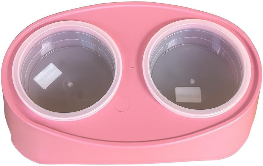 Elevated Double Pet Feeder – Raised Food and Water Bowls for Dogs & Cats – 2 Bowls with Stand (16.9 fl oz Each, 33.8 fl oz Total) – Ergonomic, Hygienic, Easy to Clean (Baby Pink)