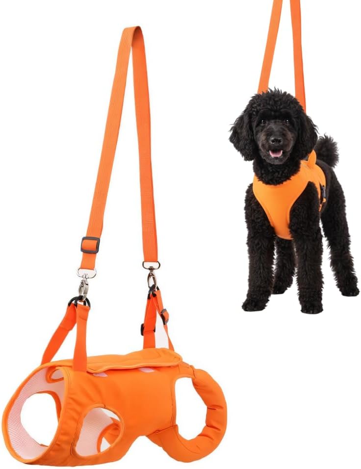 Dog Sling Harness, Adjustable Lifting Support Sling for Disabled & Elderly Dogs, Breathable Mesh with Padded Handle Dogs Cats Carrier for Walking, Vet Visit