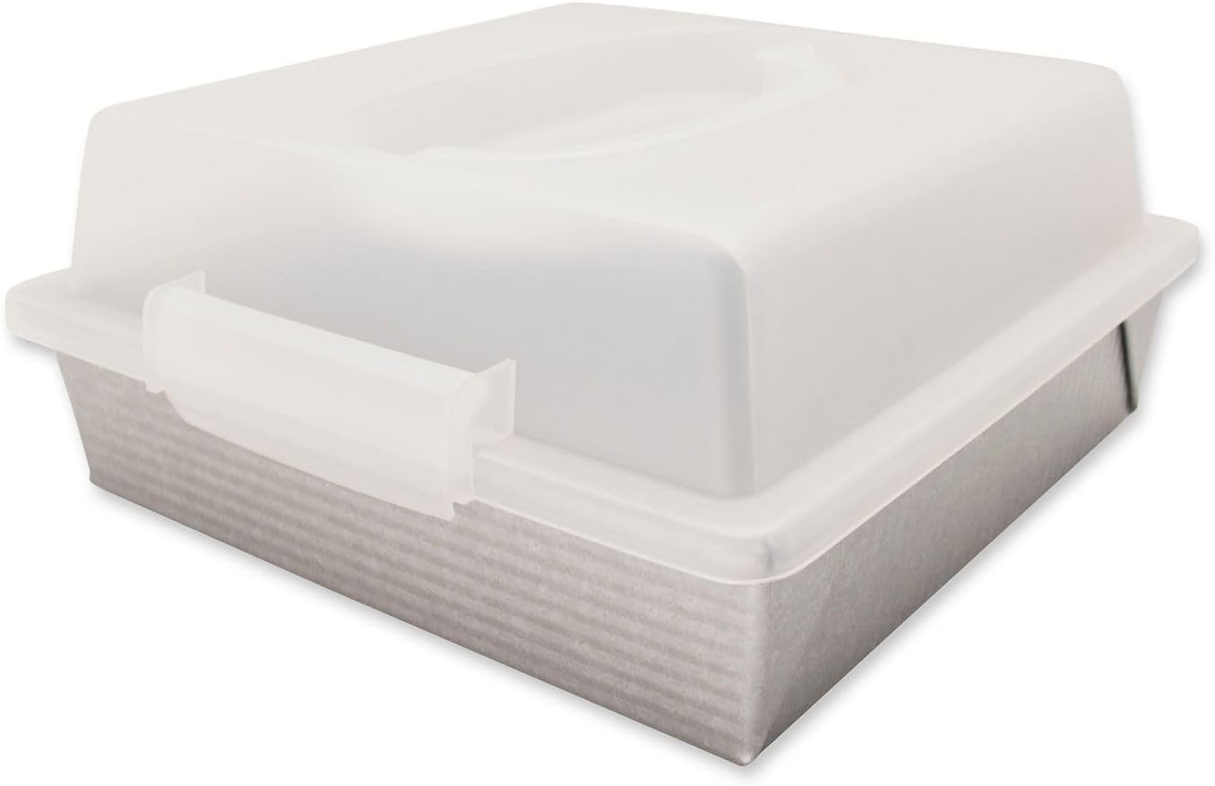 USA Pan 1130BWLD-ST Bakeware Nonstick Square Cake Pan with Lid, 9-Inch