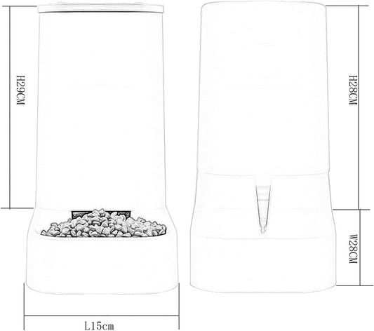Pet Fountain Unplugged Pet Feeder Water Dispensers Supplies Set Automatic Gravity Feeder Cat Food,Dog Water Bowl and Automatic Cat Food Dispenser Pet Feeders Water Dispenser (White)
