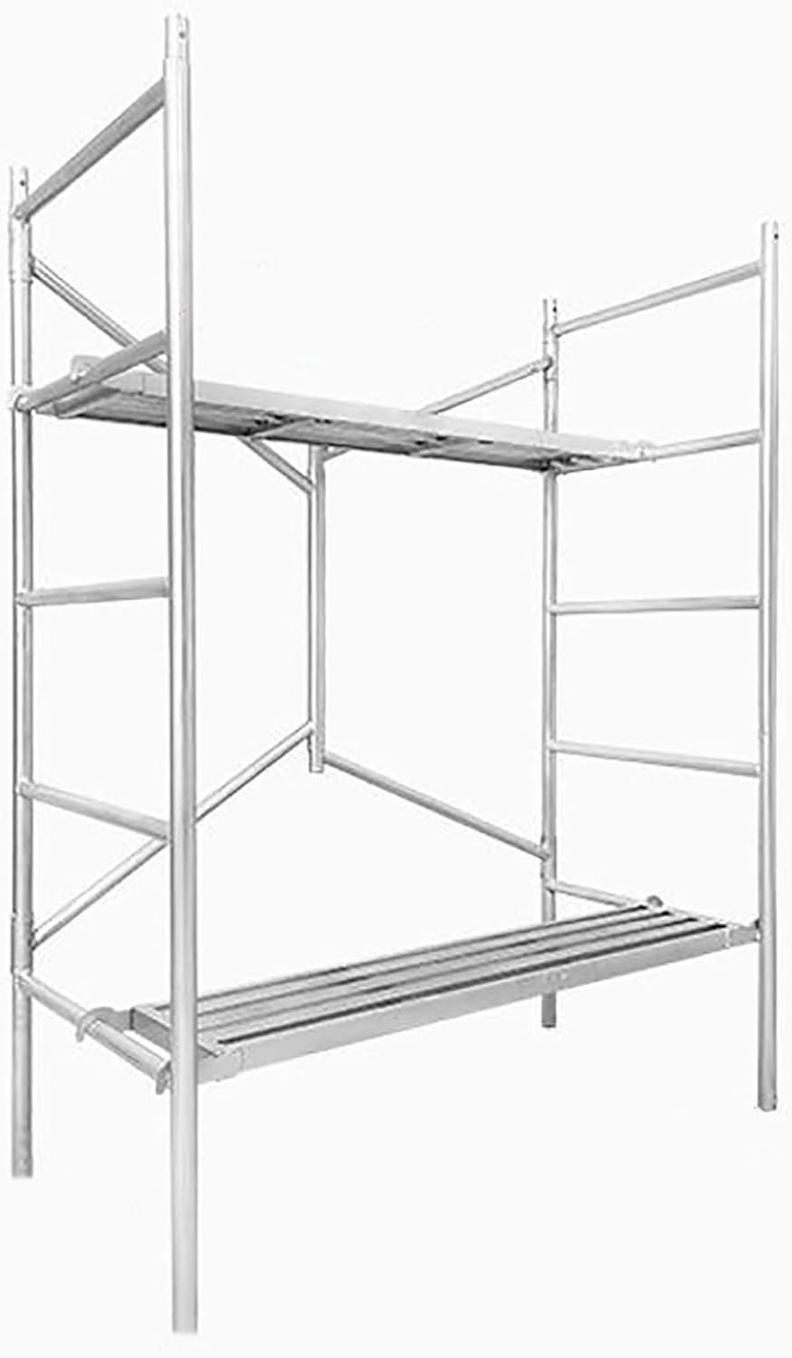 Mobile Scaffolding Ladder with Wide Non Slip Platform for RV Cleaning and High Painting Foldable Steel Scaffold Equipment for Walls and Decorating (Size: H:18)