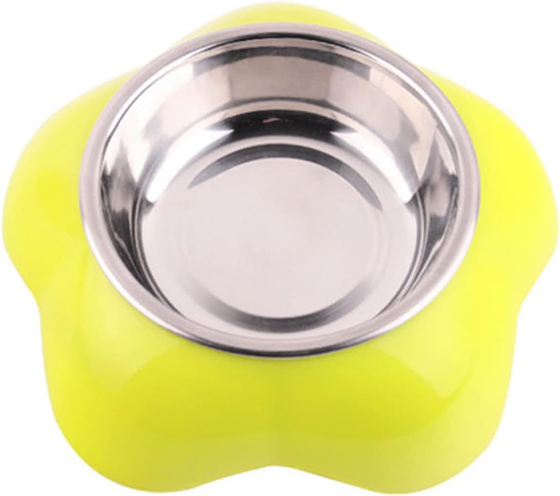 Raised Cat Bowl, Stainless Steel Pet Food Station for Indoor Cats, Pet Feeding Dish with Removable Plastics Stand, Cat Water Bowl for Cats and Small Dogs (Green)