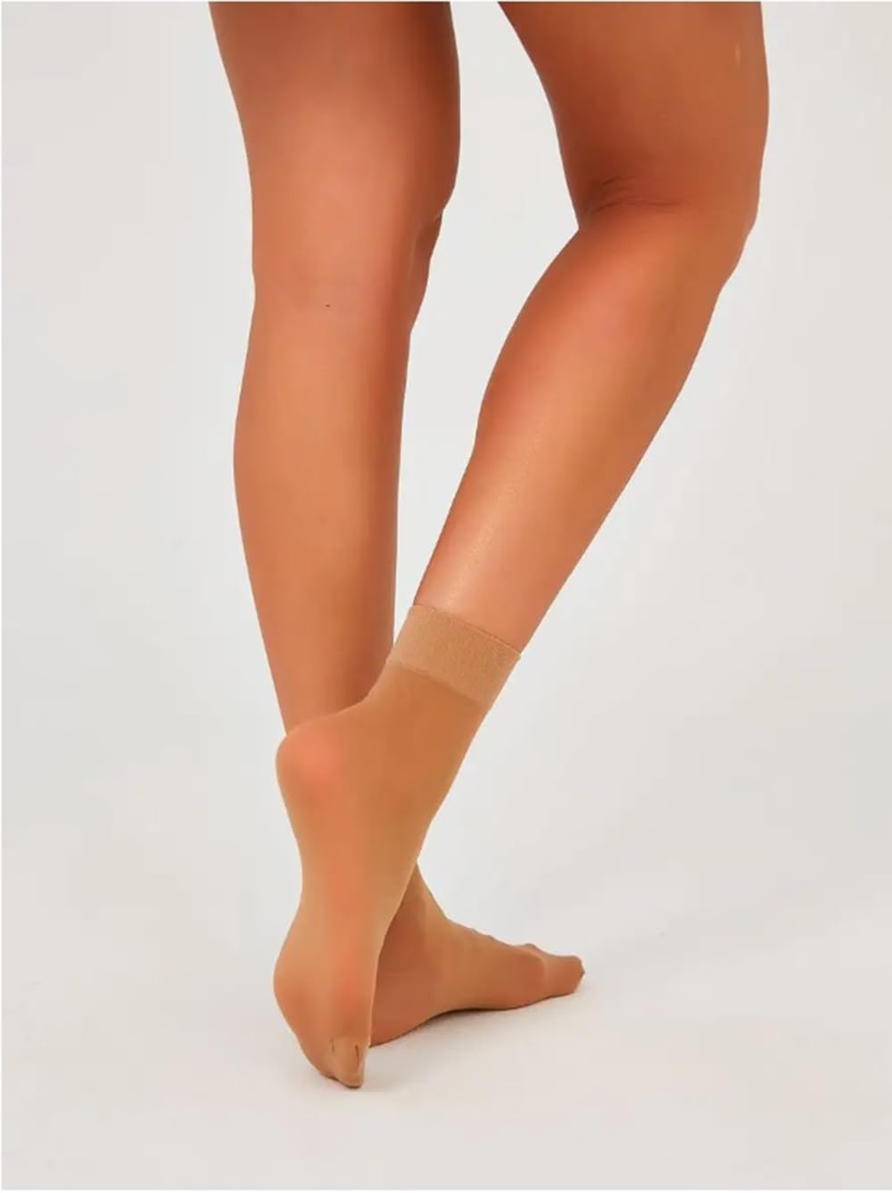 Pioni Women's 5 Pairs Nylon socks for women Ankle High Sheer Socks Tights Hosiery Crew Stocking