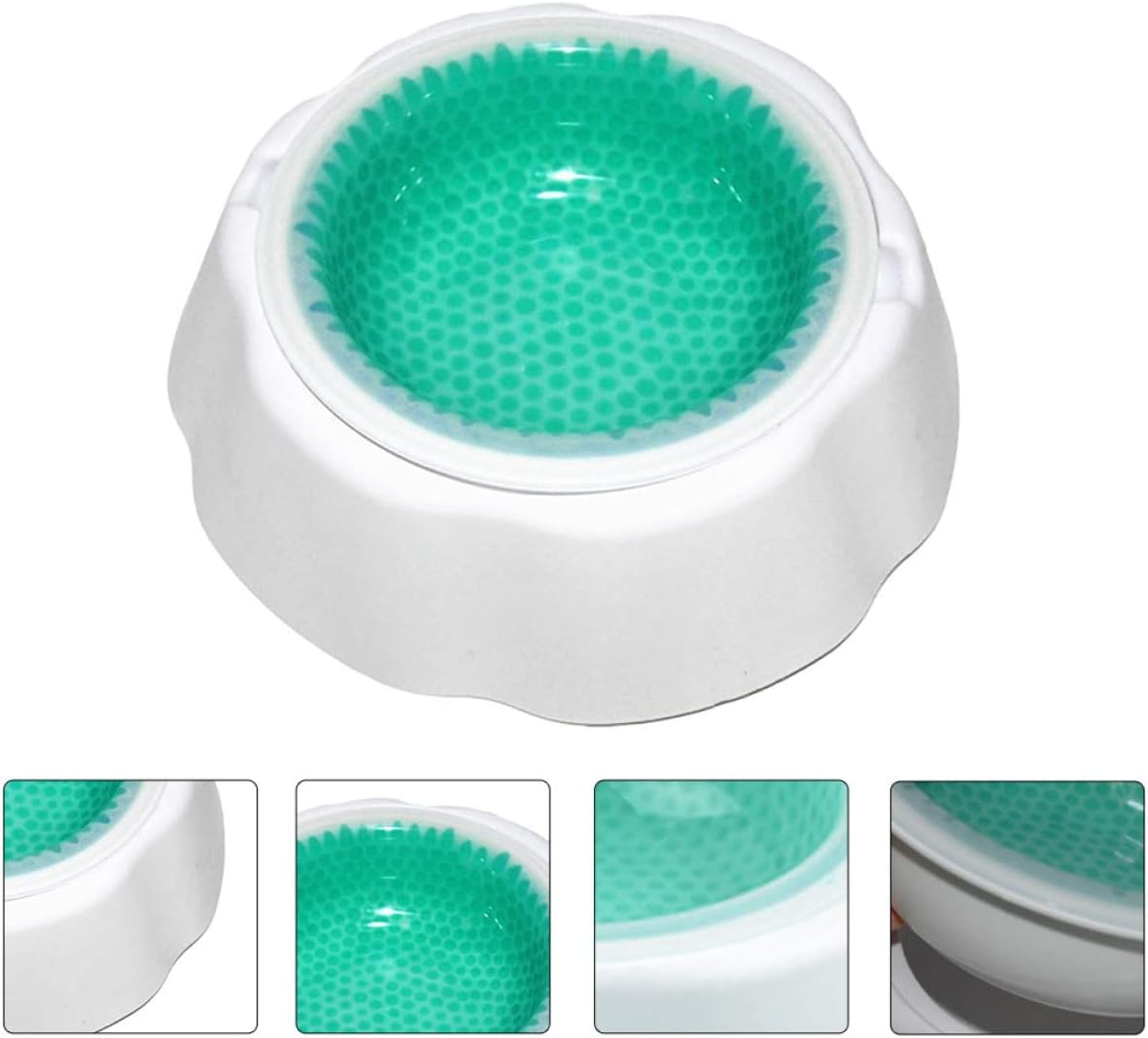 BESPORTBLE Pet Cooler Bowl with Condensate Beads Design for Dogs and Cats Easy to Clean Indoor Water and Food Dish with Smooth Surface