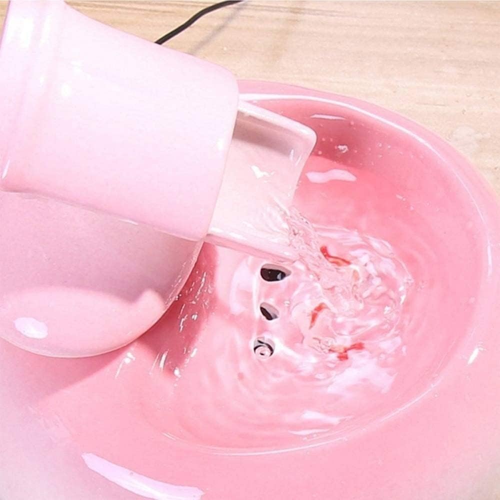 Fountain Cat Pet Water Dispenser Electric Pet Supplies Automatic Circulation Filter Water Smart Drinking Fountain Pet Water Dispenser (Color : Pink)