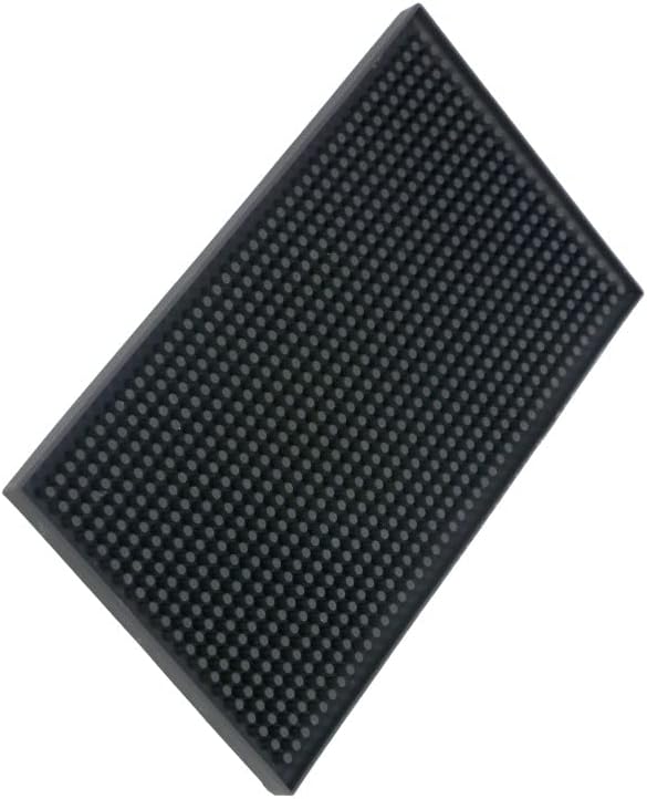 Bar Mat Small 6" x 12" Black, Coffee Mat for Home Bar, Bar Service Spill Mat for Cocktail Bartender Kitchen Countertop, PVC Counter Top Cup Mats Glasses Drying Mat, 1PCS