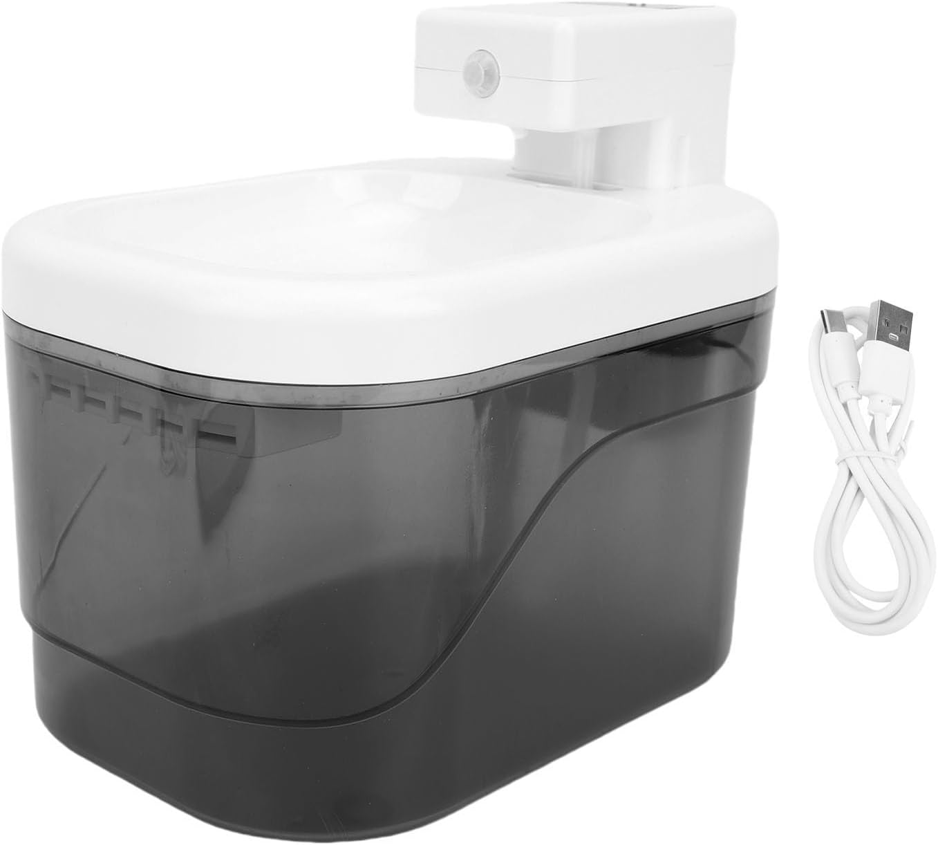 Luqeeg Cat Water Fountain, 2l Large Capacity Supply Sensing Circulating Automatic Pet Fountain, Dog Water Dispenser Gravity Cat Feeder Monitors Levels Slow Bowl for Pet Drinking