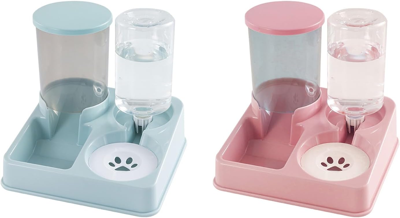 2 in 1 Pet Drinking Fountain Pet Water Dispenser Automatic Water Source for Small Pets Large Capacity Dog Feeder Dispenser