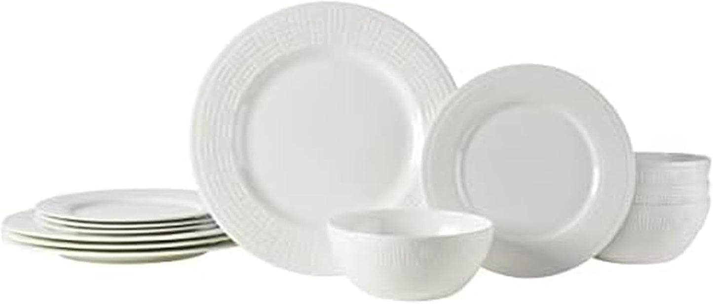 Mikasa Ashlyn Vegan Bone China Chip Resistant 12 Piece Dinnerware Set, Service for 4