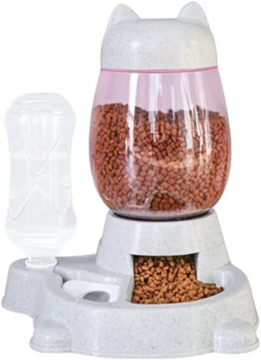 2.2L Pet Dog Cat Automatic Feeder 2 in 1 Unplugged Dog Cat Drinking Bowl Food Water Dispenser Large Capacity Cats Feeding Container Supplies cat Fountain