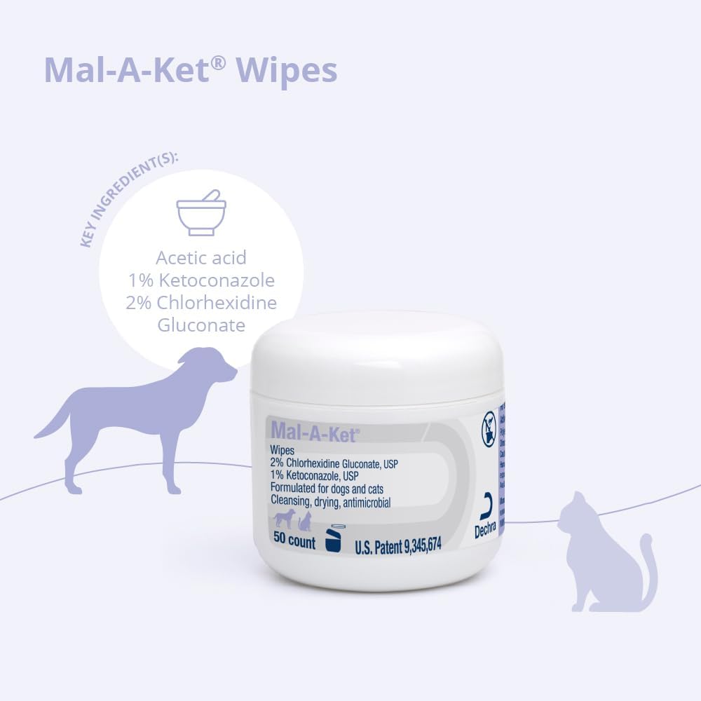 Mal-A-Ket Wipes, 2.25" Round, 50 Count jar