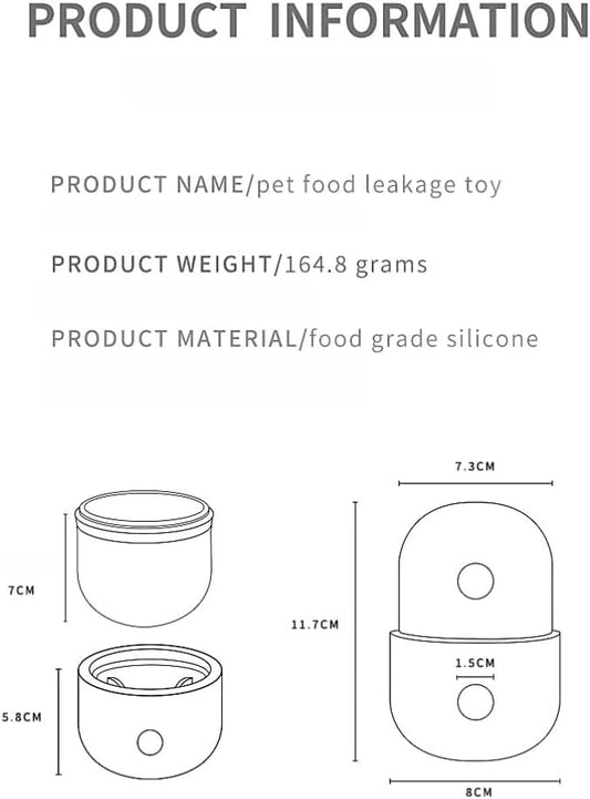 OMEM Pet Dog Leaking Food Toy Ball Silicone Gnawing Slow Food Bowl Fun Feeding Outdoor Interactive Ball (White and Green)