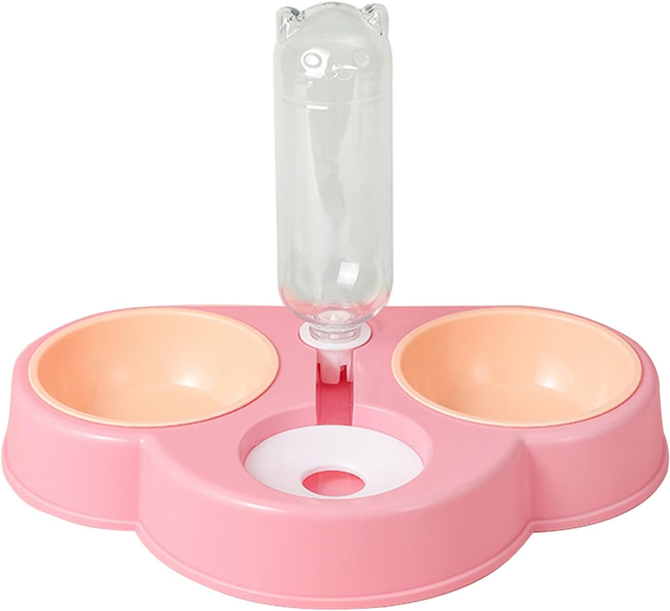 Pet Automatic Feeder And Waterer Detachable For Cat Anti-overturning Bowl Anti-Leak Water Fountain Slanted Raised Food B Pet Automatic Feeder Dog