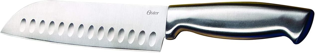 Oster Baldwyn High-Carbon Stainless Steel Kitchen Knife Cutlery Block Set, 22-Piece, Brushed Satin