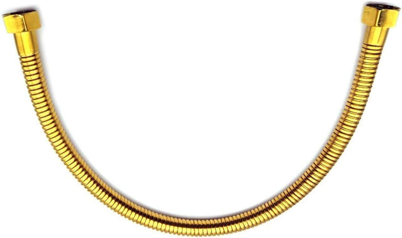 Gold 50cm Plumbing Pipe, Plumbing Hose 1/2 Angle Valve Connector, Stainless Steel Gold Toilet Hose for Bathroom, Fittings Length, Tubing and Hoses