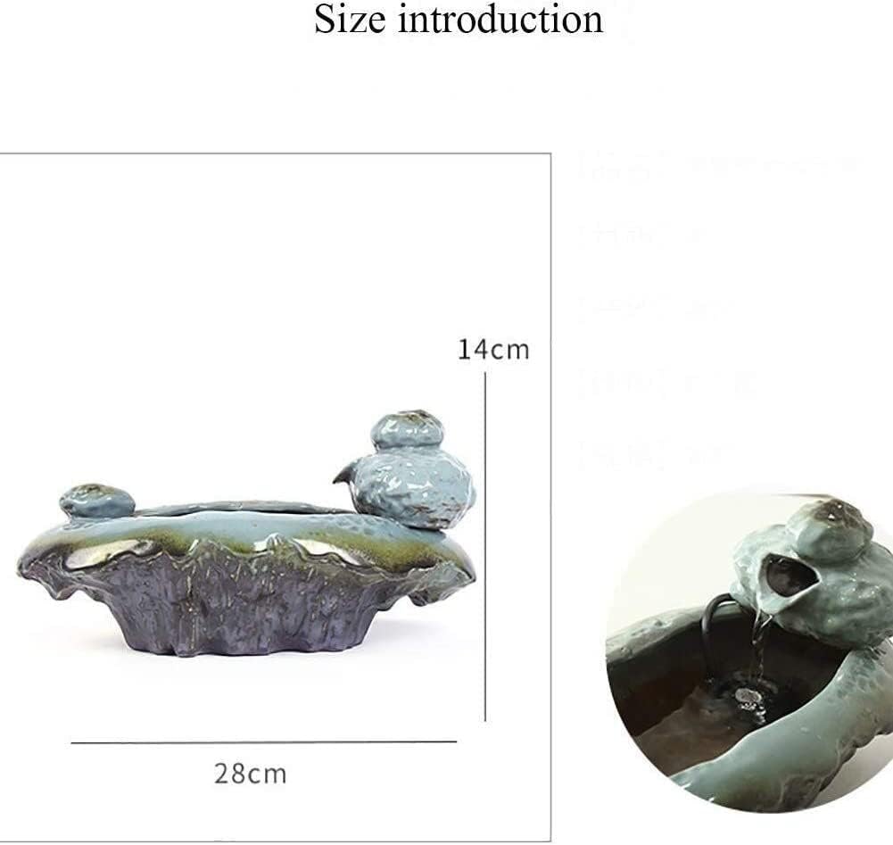 Fountain Pet Water Dispenser Ceramics Pet Water Fountain Automatic Circulation Water Flowing Fountain Cat Dog Filtered Water Super Quiet Pet Supplies Pet Water Dispenser (Color : Green)