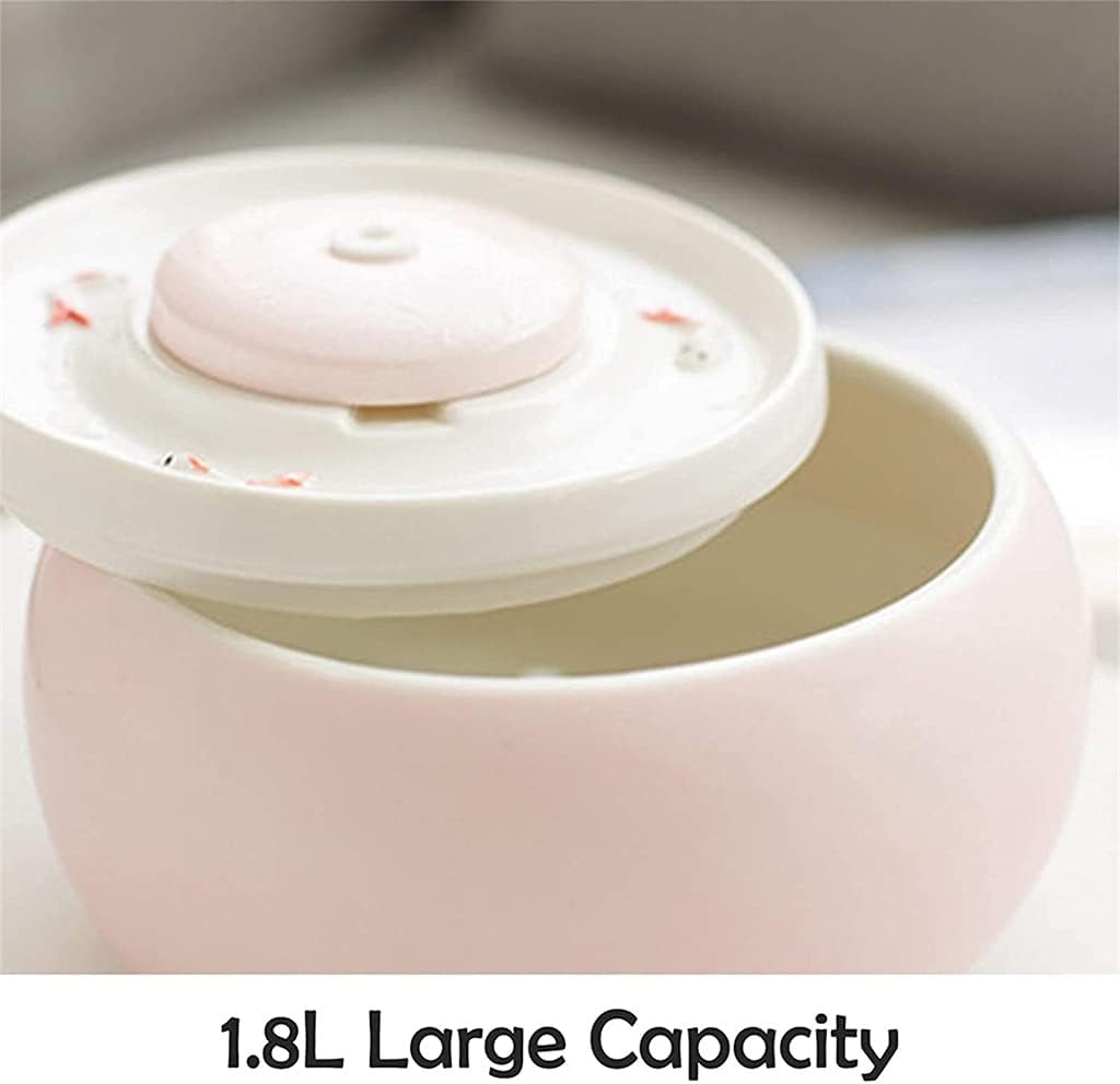 Ceramic Cats Drinking Water Fountain 1.8L Cats Dogs Drinker Bowl Electric Automatic Water Feeder Dispenser Pet Bowls Keep Warm (Color : Pink) (Blue)