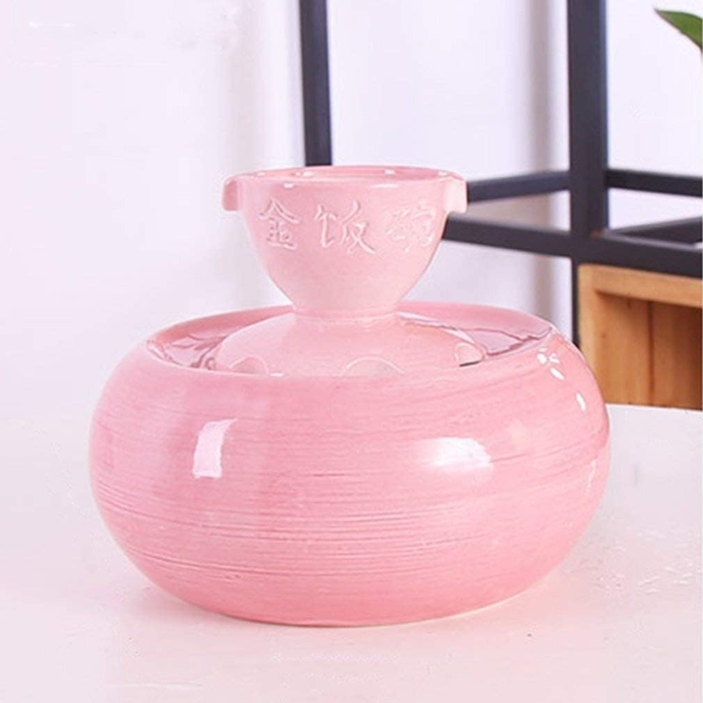 Fountain Intelligent Ceramic Pet Water Dispenser Pet Outdoor Automatic Feeder Cat Drinking Water Bowl Circulation Pet Water Dispenser (Color : Pink)