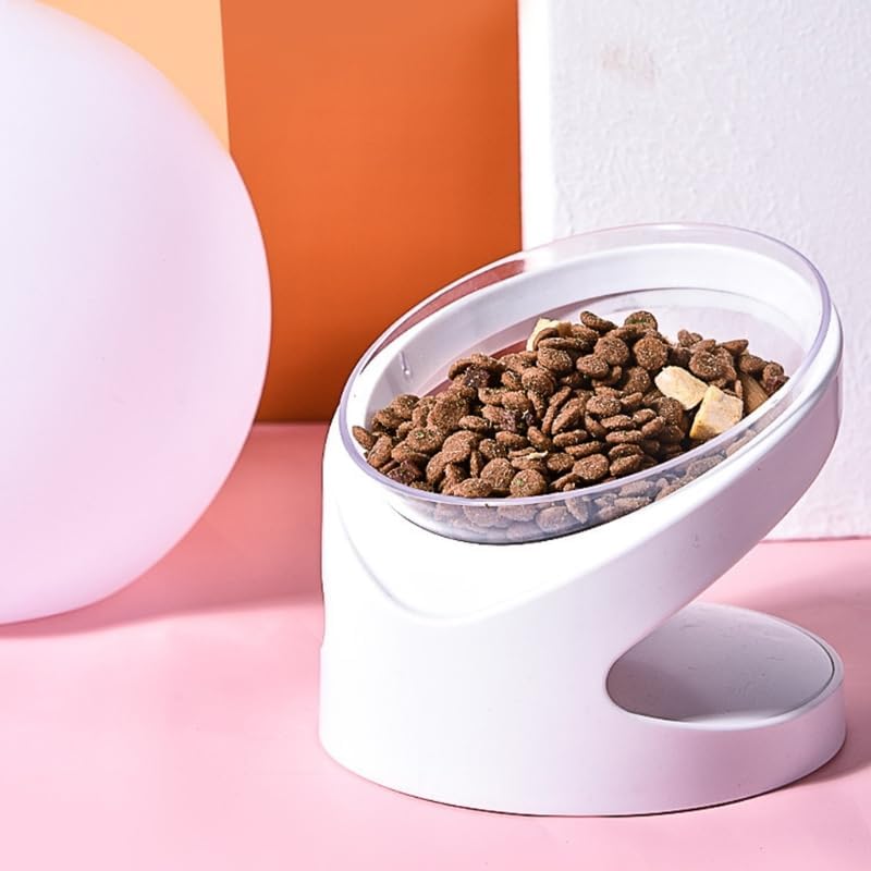 for Elevated Bowls 18° Tilted Raised Dish Clear Pet Feeding Bowl with Stand for Cats and Puppy Split Easy to Elevated Pet Feeding Station