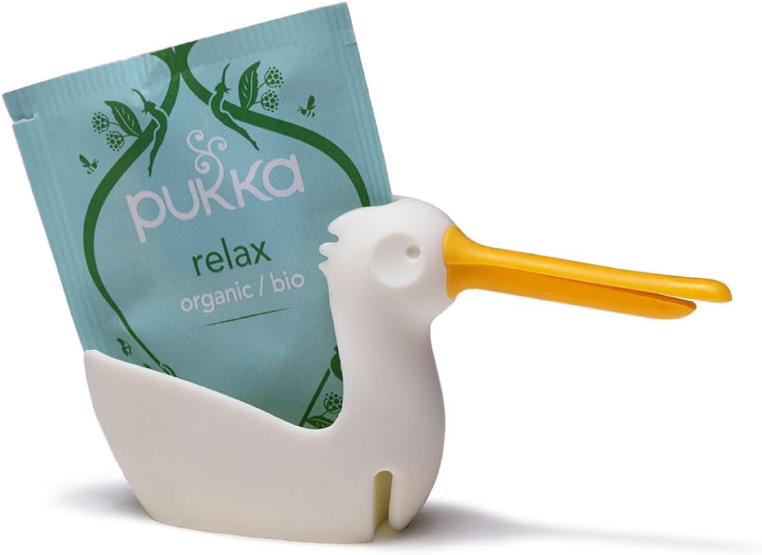 Peleg Design Pelicup: Tea Bag Holder - Fun Pelican-Shaped Tea Bag Holder for Cup w/Tea Bag Rest, Silicone Holder for Tea Bags, Mug Tea Bag Holder, 2.3x4.3x1.2 in, Cute Tea Accessories for Tea Lovers