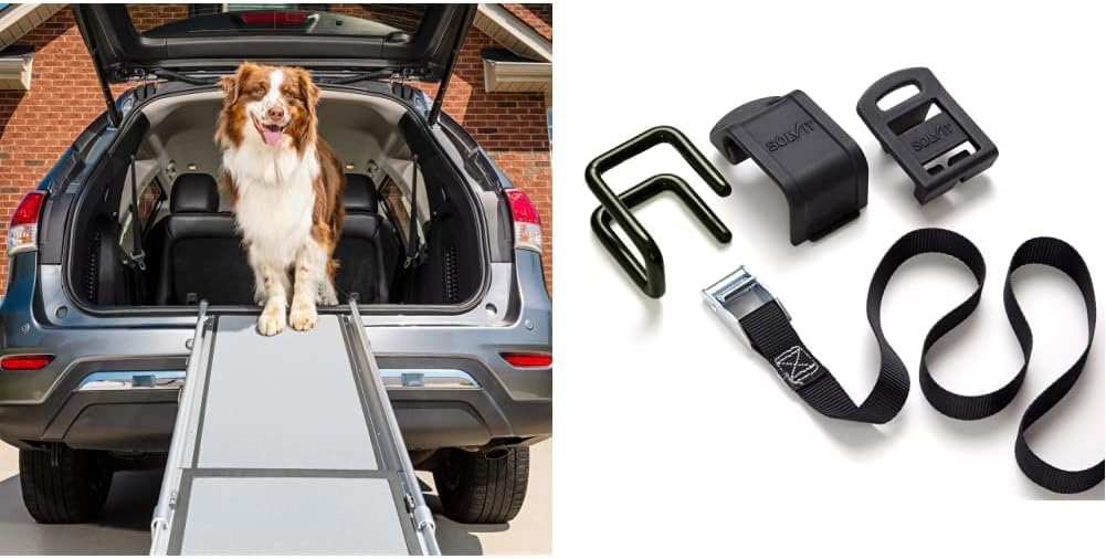 PetSafe Happy Ride Telescoping Dog Ramp for Cars, Trucks, & SUVs + Side Door Access Adaptor