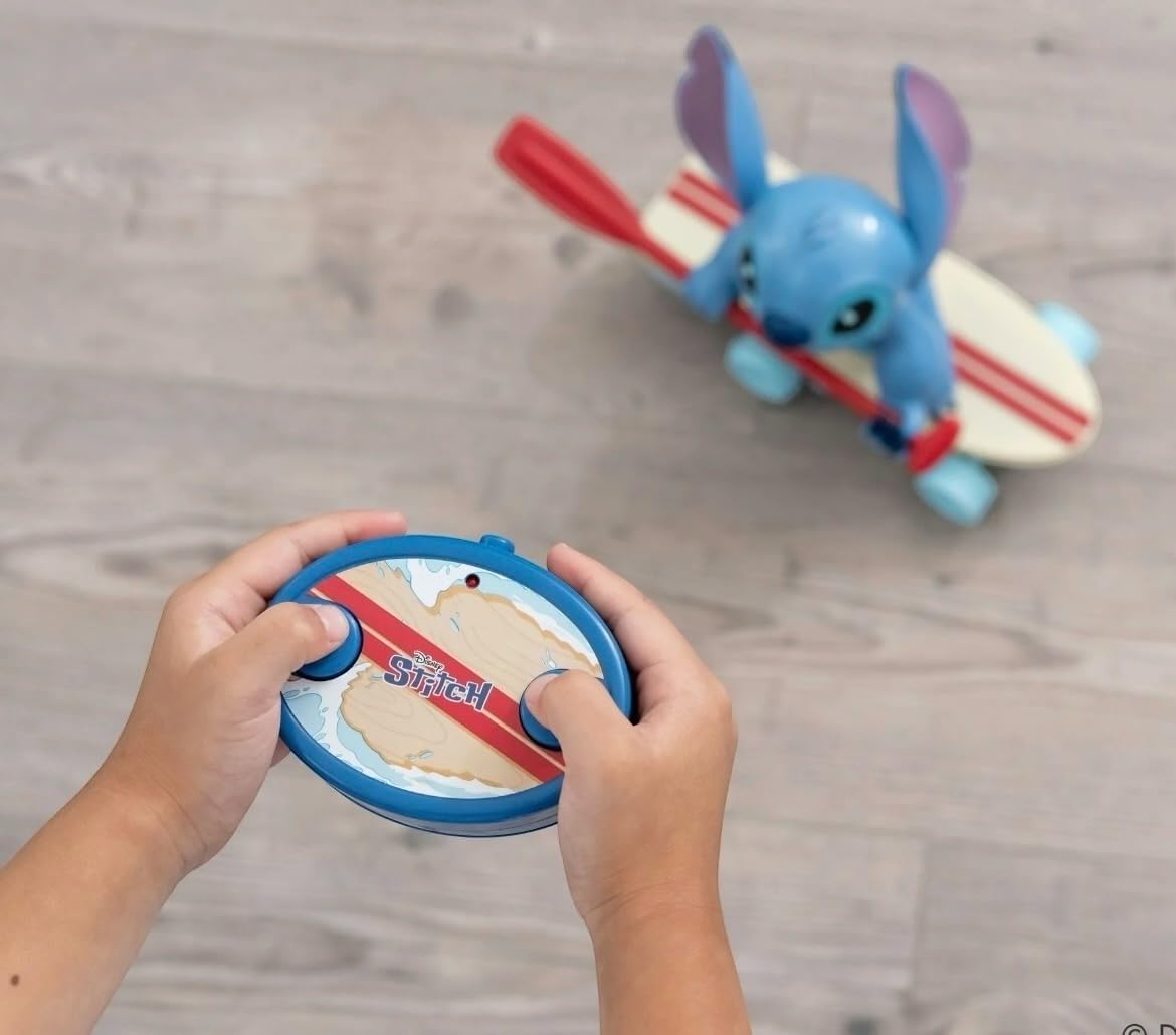 Jada Surfer Stitch RC – 10" Radio Control Toy with 360° Spin & Self-Righting Feature – Disney Lilo & Stitch – Fun Gift for Kids & Movie Fans – Ages 3+