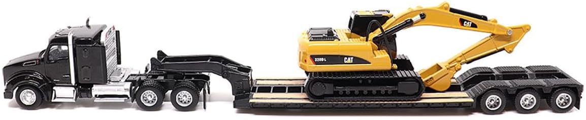 Diecast Masters 1/87 Kenworth T880s SBFS 40in Sleeper Tandem Tractor w/Lowboy & Caterpillar 320D L Hydraulic Excavator 84420