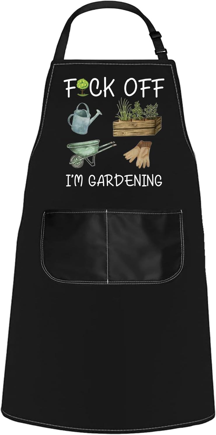 WCGXKO Gardening Garden Apron Gardener Gift F*ck Off I'm Gardening Apron Plant Lover Gift
