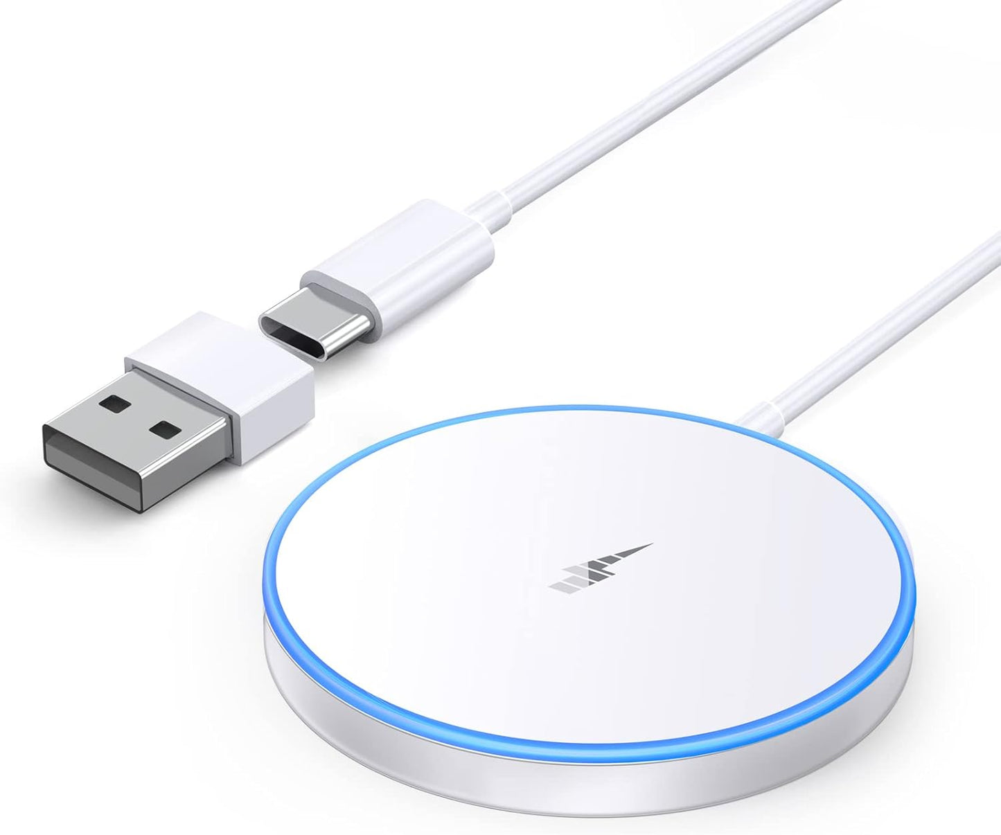 Magnetic Wireless Charger 15w Apple Mag-Safe Charger for iPhone 17 Pro Max/17 Pro/17Air/17/16/15/14/13/12 Series AirPods Series LED Magnet Charging Pad Mag Safe Charger with Dual Charging Ports