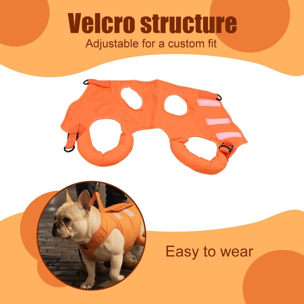 Dog Sling Harness, Adjustable Lifting Support Sling for Disabled & Elderly Dogs, Breathable Mesh with Padded Handle Dogs Cats Carrier for Walking, Vet Visit
