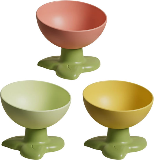 Pet Cartoon Flower Shape Bowl Enrichment Stand Art Promotes Safe Feeding Cartoon Flower Speed Elevated Bowl Food Water for Pet