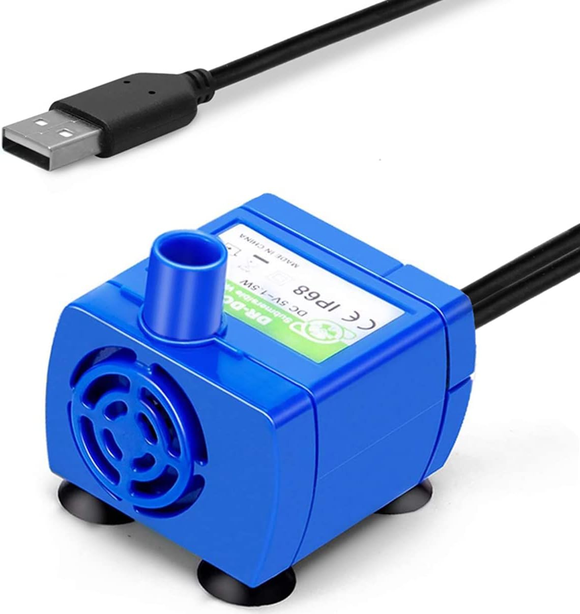 Cat Water Fountain Pump, Upgraded Version Pet Fountain Replacement Pump Motor for Round, Cubic, Flower Cap, Ceramic, Stainless Steel Cat Water Dispenser (USB Plug)