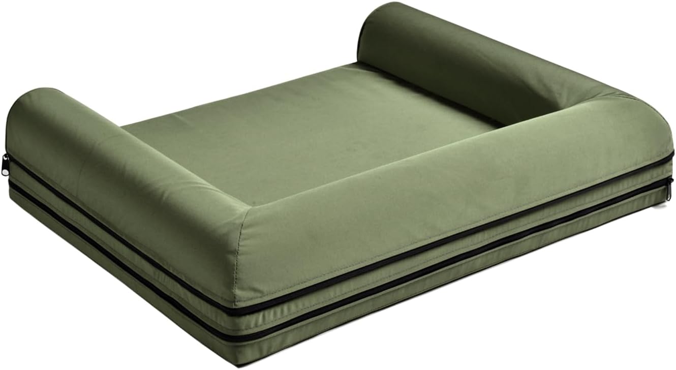 Dog Bed for Small Dogs, Waterproof & Scratch-Resistant Puppy Sofa Bed with Removable Cover High-Density Foam Orthopedic Pet Bed for Chihuahuas, Poodles, Bichons, and Cats (Green)