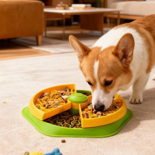 Slow Feeder Dog Bowls,Double Layer Anti-Choking Puzzle Dog Food Bowls, Non-Slip Interactive Puzzle Feeder, Interactive Feeding Slow Down Eating, Suitable for Small/Medium/Larger Dogs